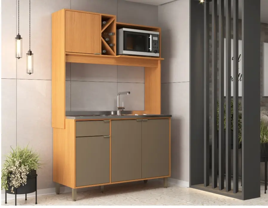 KIT COZINHA MOVEIS SUL SOPHIA 5522 1.23LX1.90A ANGELIN/DAMASCO