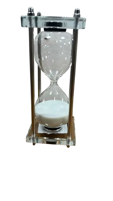 AMPULHETA FLORARTE VIDRO 15 MINUTOS BRANCO 86710002(BL)