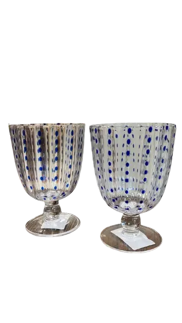 CONJ TACA FLORARTE 420ML TRANSPARENTE AZUL 2PC(BL)