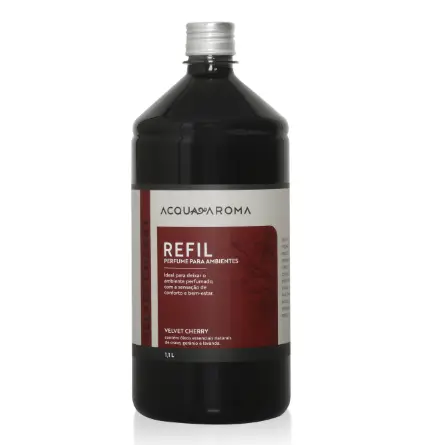 REFIL PERFUME AMBIENTE ACQUA AROMA CASA CLAUDIA VELVET CHERRY 1,1L(BL)