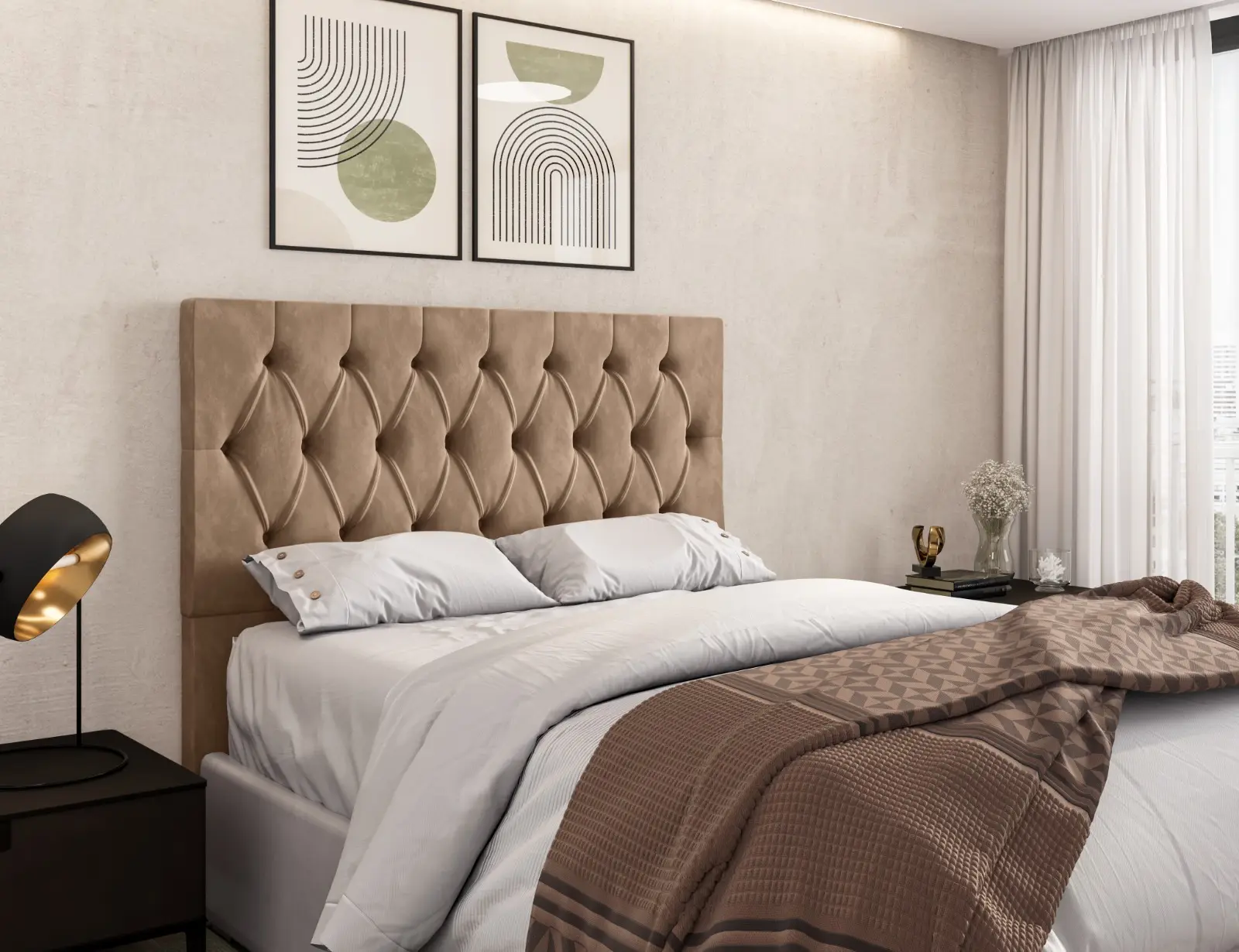 CABECEIRA ITALIAN FLEX POTENZA 160CM 3337 VELUDO CAPUCCINO