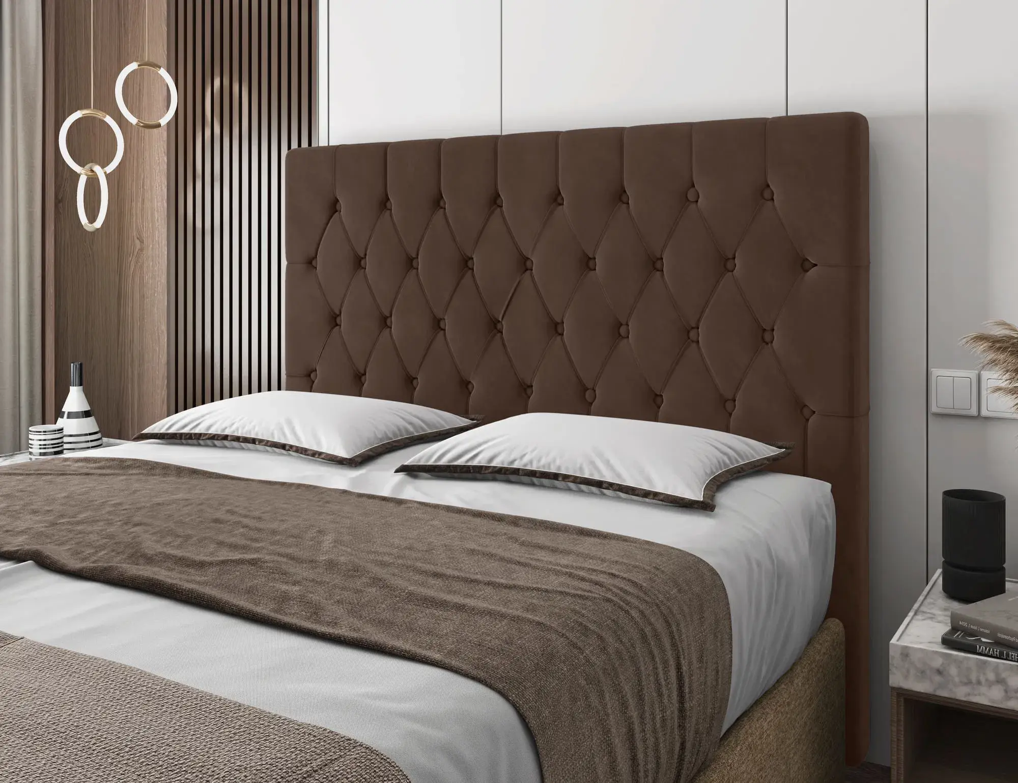 CABECEIRA ITALIAN FLEX POTENZA 160CM 860 VELUDO MARROM