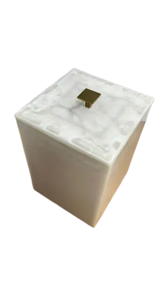 LIXEIRA QUADRADA RESIMETAL METAL OURO(BL)