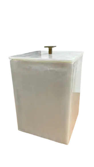 LIXEIRA QUADRADA RESIMETAL METAL OURO(BL) 2