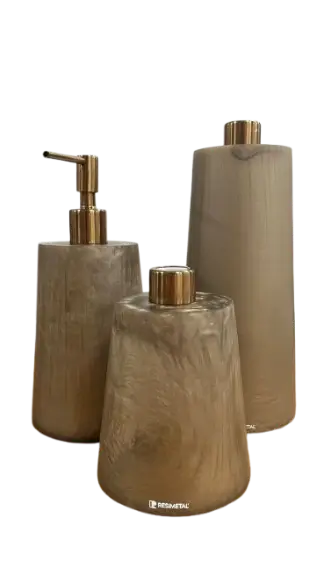 CONJ LAVABO RESIMETAL 3PC RED GOLD(BL)