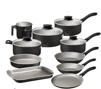 JOGO PANELA TRAMONTINA 10PC 28299/007 LINZ PRETO