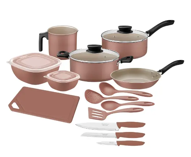 JOGO PANELA TRAMONTINA 14PC 28299/310 MOCACCINO