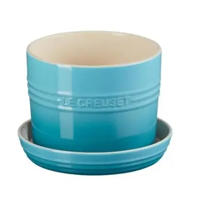 VASO PARA ERVAS LE CREUSET COM BANDEJA 14CM AZUL CARIBE(BL)