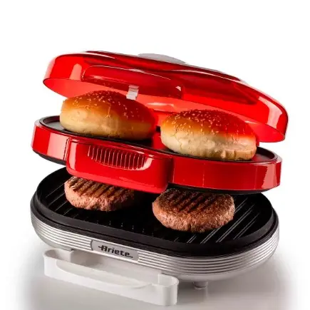 GRILL BURGUER ARIETE  ELETRICO RETRO VERMELHO 220V(BL)