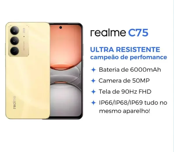 CELULAR REALME C75 8/256GB 5G LIGHTNING GOLD