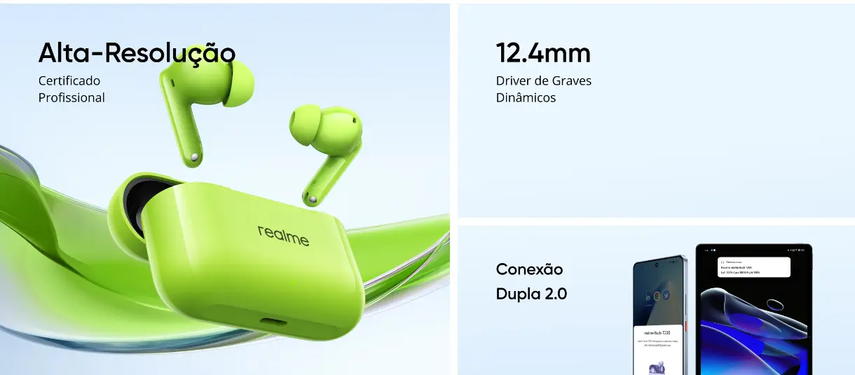 FONE OUVIDO BLUETOOTH REALME BUDS T-200 GREY 2